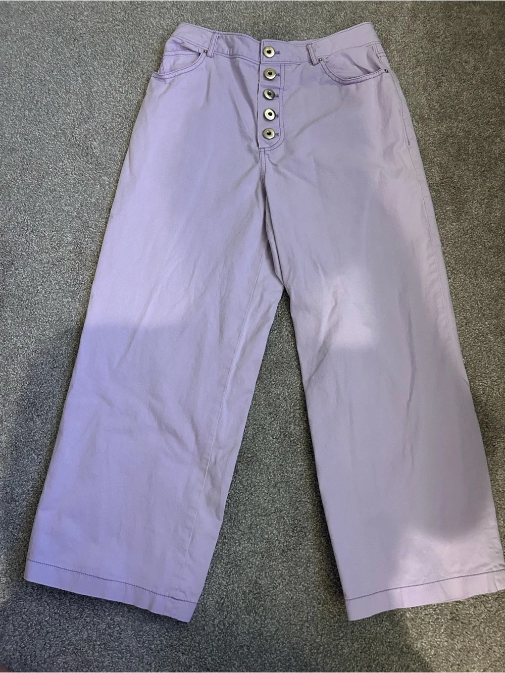 Kate Spade Women’s Lavender Wide Leg Button-Front Capri’s
